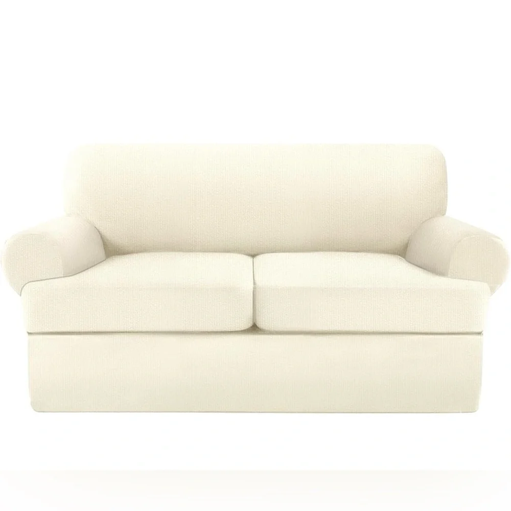 molasofa Leather Look T-Cushion Loveseat Slipcover with 2 Individual covers